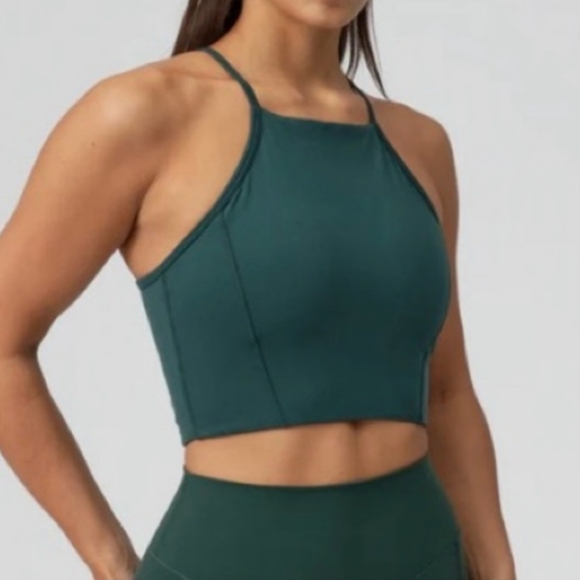 BUFFBUNNY COLLECTION SPORTS BRA SIZE LARGE HIGH NECK IVY CROP - Picture 2 of 7